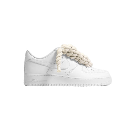 Nike Air Force 1 Low White - Béžové Rope Šnúrky