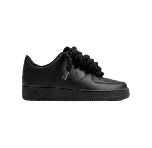 Nike Air Force 1 Low Black - Čierne Rope Šnúrky